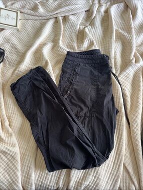 James Perse Black Cargo Drawstring Joggers